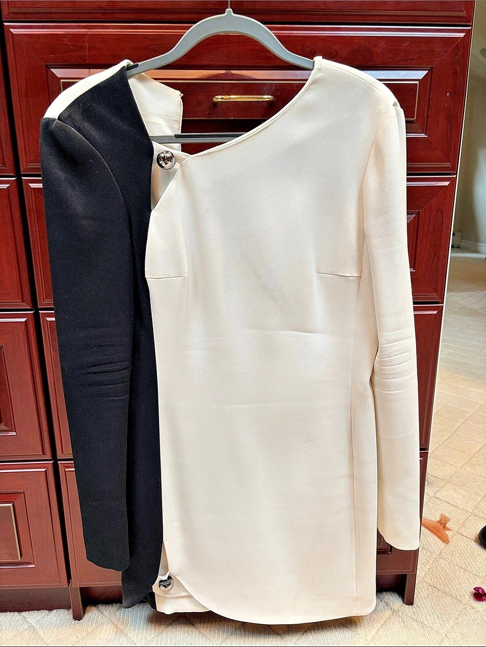 Mugler Color Block Blazer in Cream & Black Like New